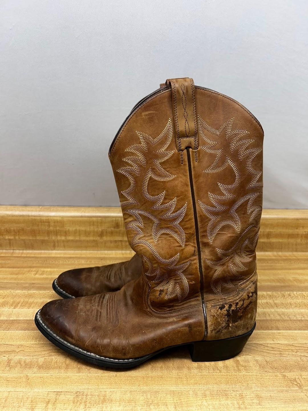 Ariat Heritage Style #34725 Brown Leather Western Cowboy Boots Mens Size 10D