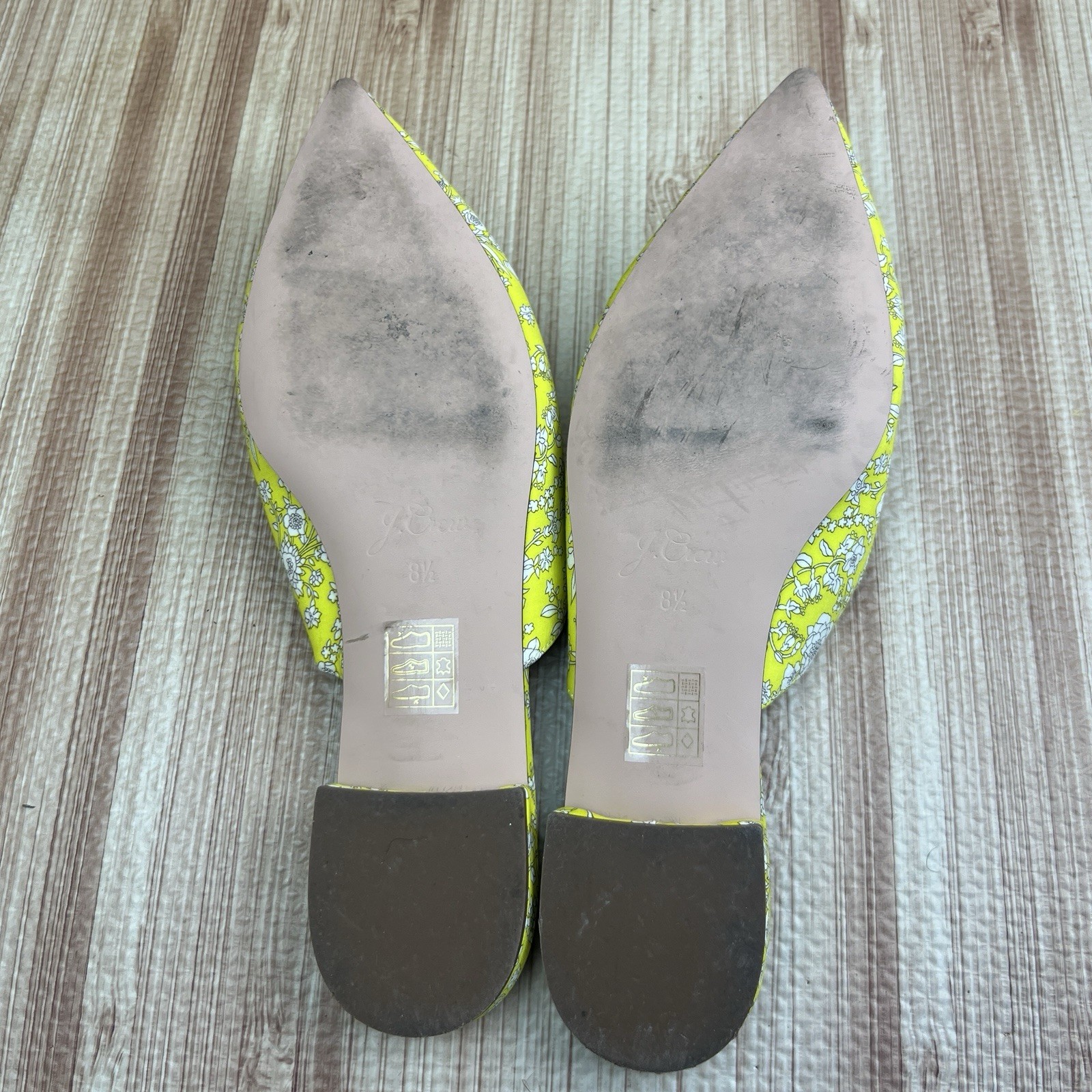 J crew Pointed-toe Mary Jane mules Liberty Summer Blooms print yellow floral 8.5
