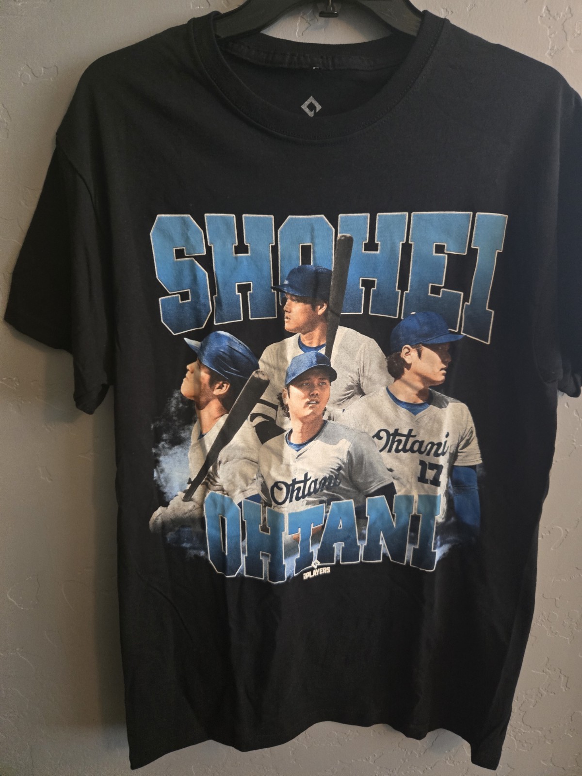MLB Players Shohei Ohtani Black Graphic Print Logo Men’s Jersey Cotton T-Shirt M