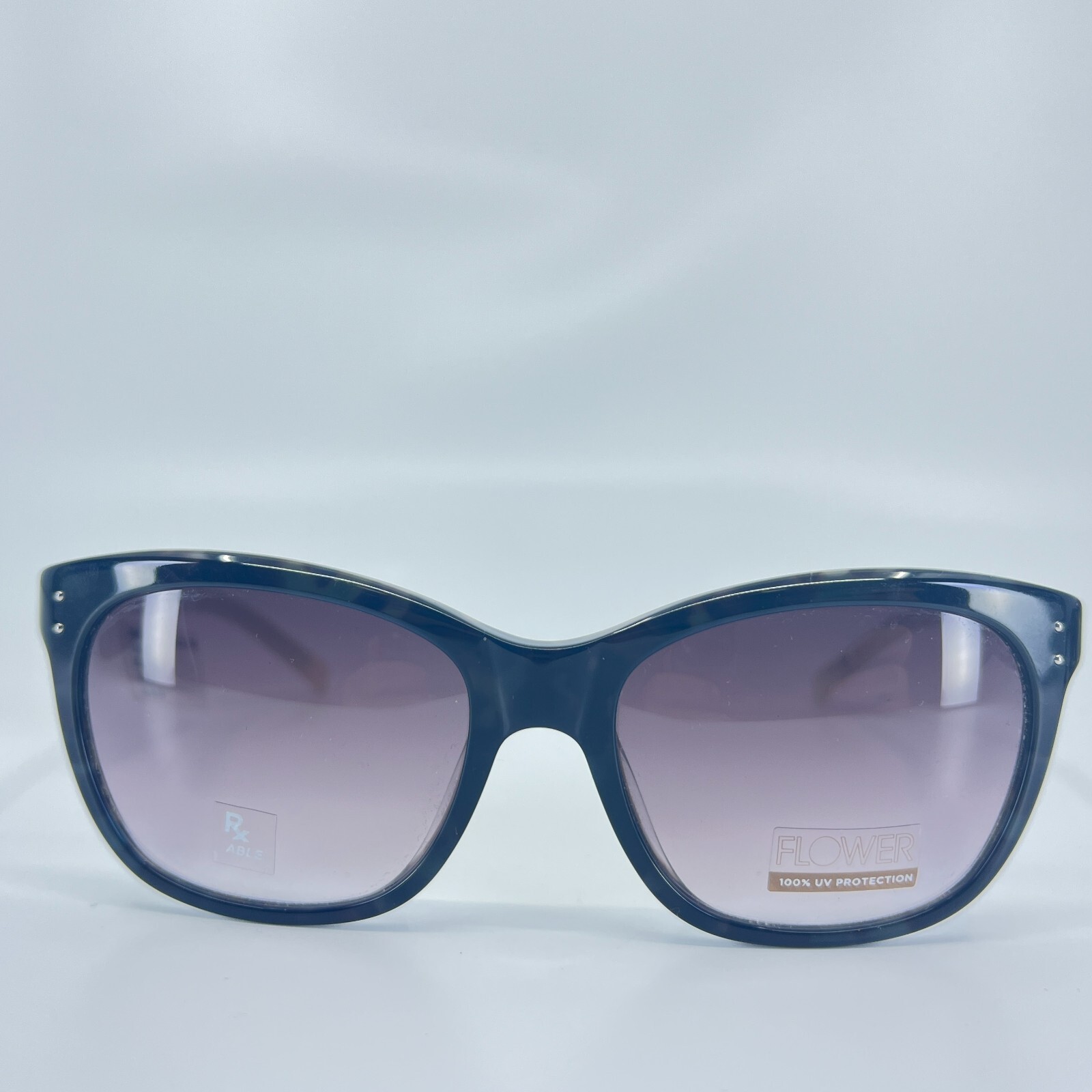 Flower FLR1003 001 Sunglasses Black Square Frames 55[]18 135