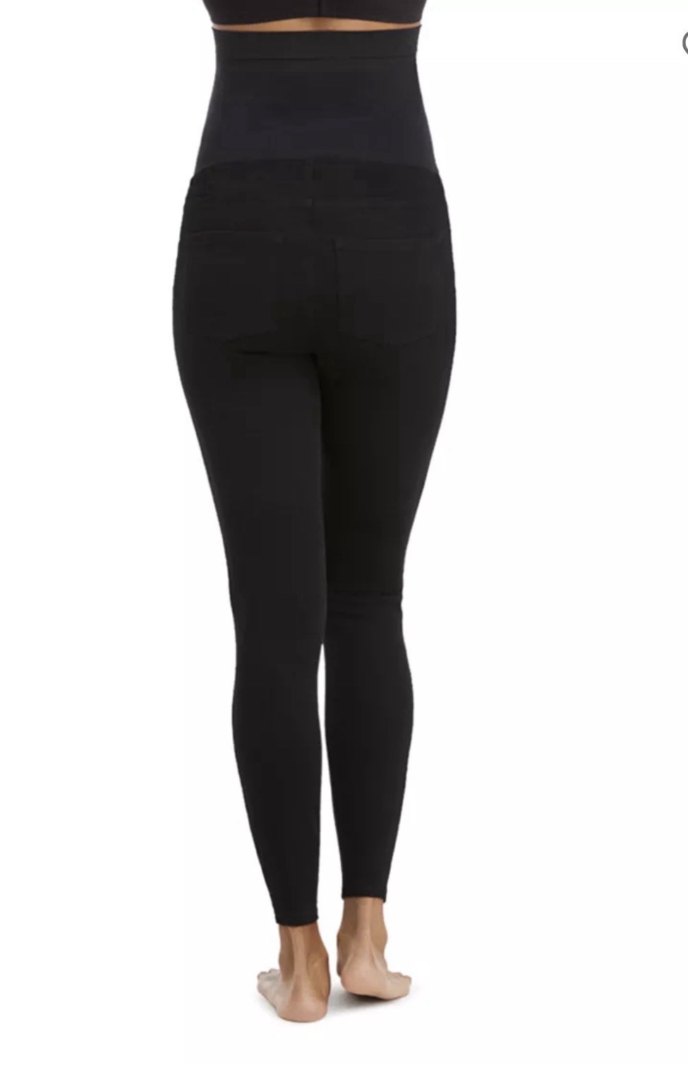 NWT SPANX Mama Ankle Jean-Ish Maternity Legging Black Twill Stretch Pant $110 M