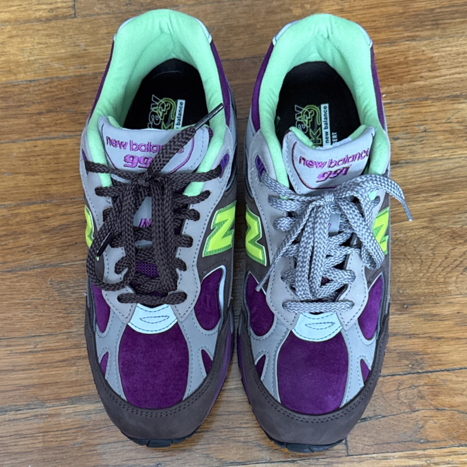 New Balance Stray Rats 991 Made in England Purple Green Suede Men’s Sneaker