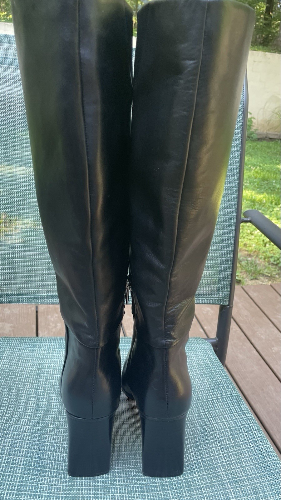 Calvin Klein Dawna Leather Tall Knee High Boots Women’s Size 7 M Black NEW