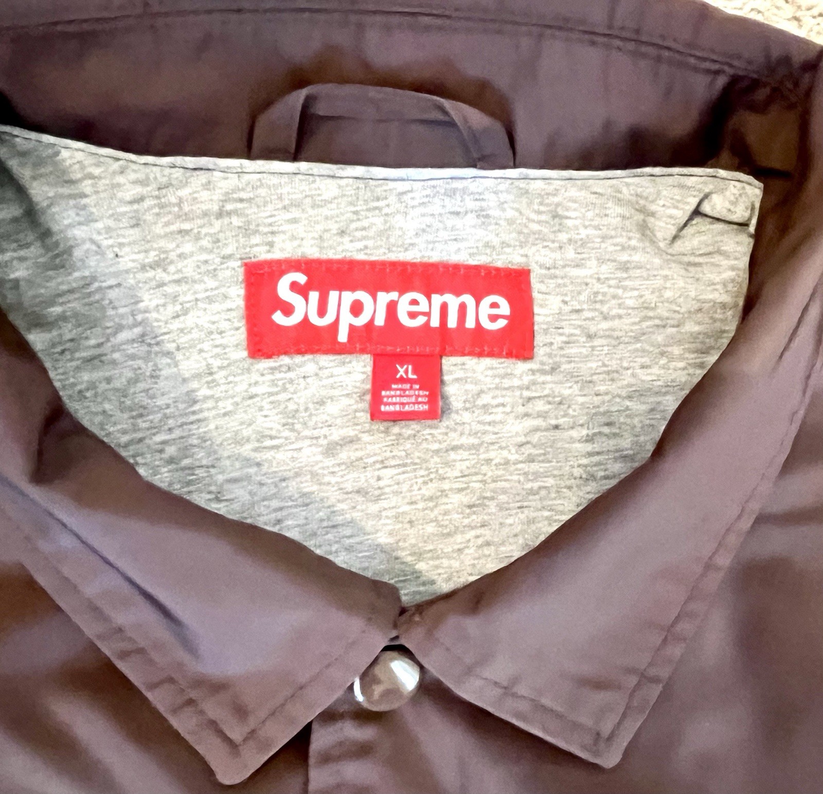 Supreme Spellout Coaches Jacket Brown Size XL Spring Summer 26