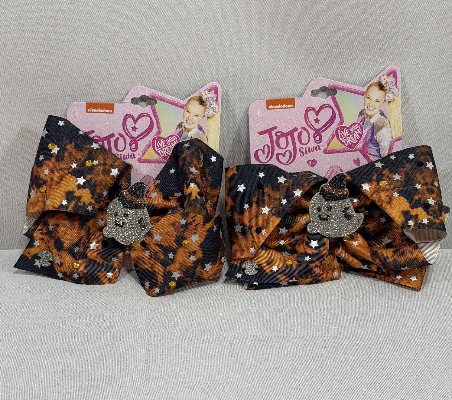 Jojo siwa bows Halloween Sparkle Ghost Orange Lot Of 2
