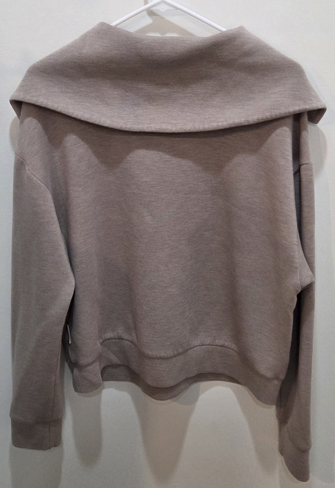 Varley Yates Half-Zip Sweatshirt Doublesoft Taupe Marl Women’s XL Quiet Luxury