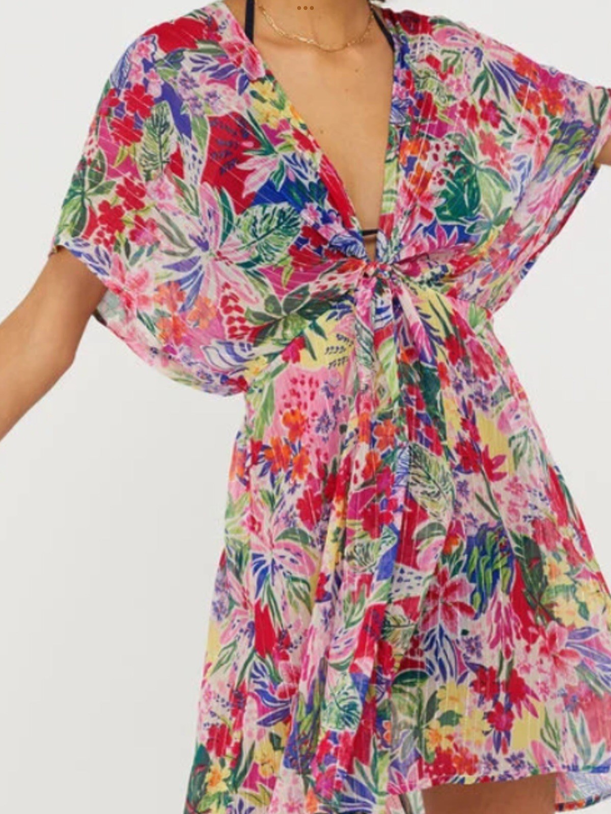 New With Tags Accessorize Monsoon Cover Up Beach Dress Kaftan Size L U.K. 16/18