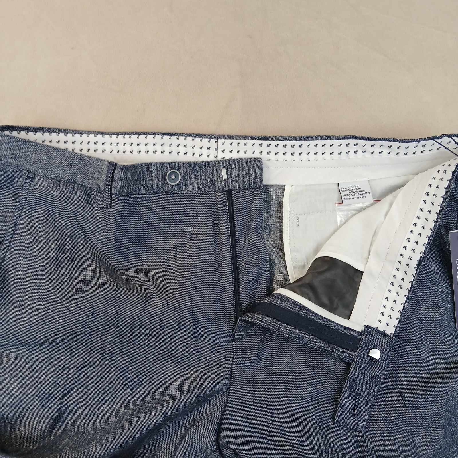 Paisley Gray 40×30 Mens Pants Linen Blend NWT **Actual 38×30 ** Slim Fit