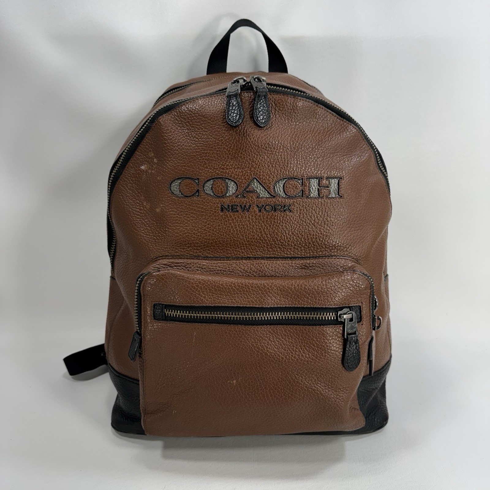 Coach West Brown Pebbled Leather Laptop Backpack F37802 – See Details