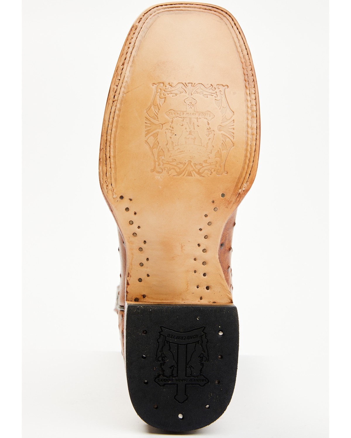 Tanner Mark Men's Ostrich Print Western Boot – Broad Square Toe – TM200961