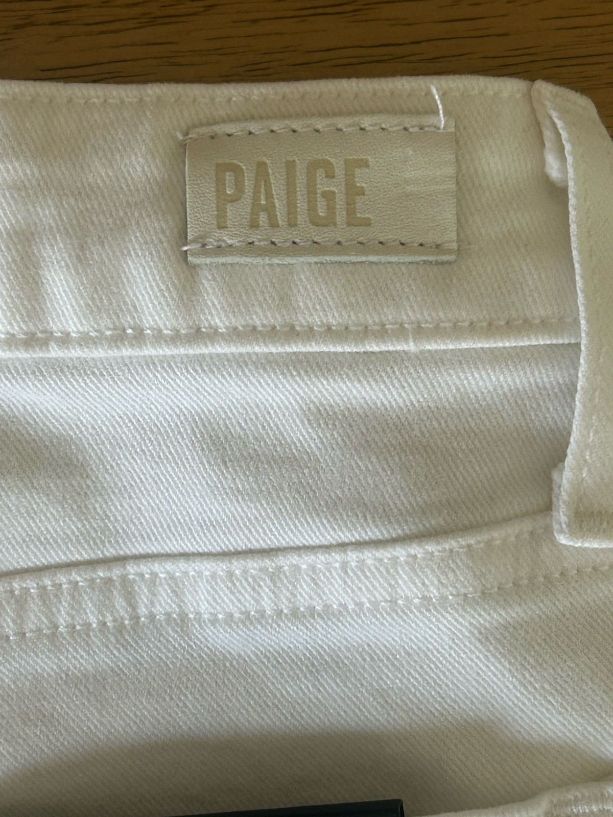PAIGE Cindy Crisp White Blanc Exposed Button Fly Straight-Leg Jeans Size 25