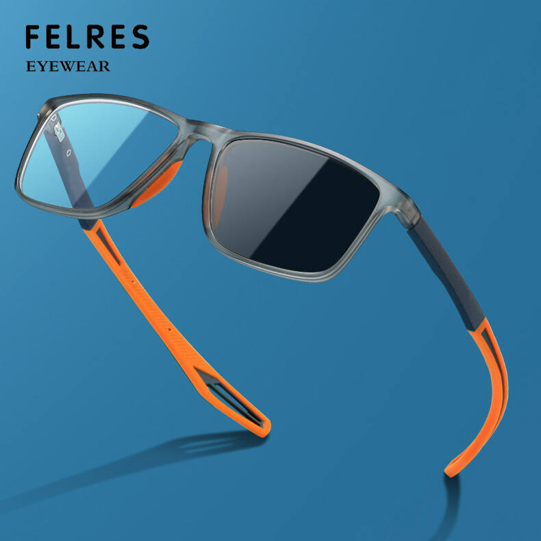 Blue Light Blocking Photochromic Reading Glasses Men Square Outdoor Sunglasses