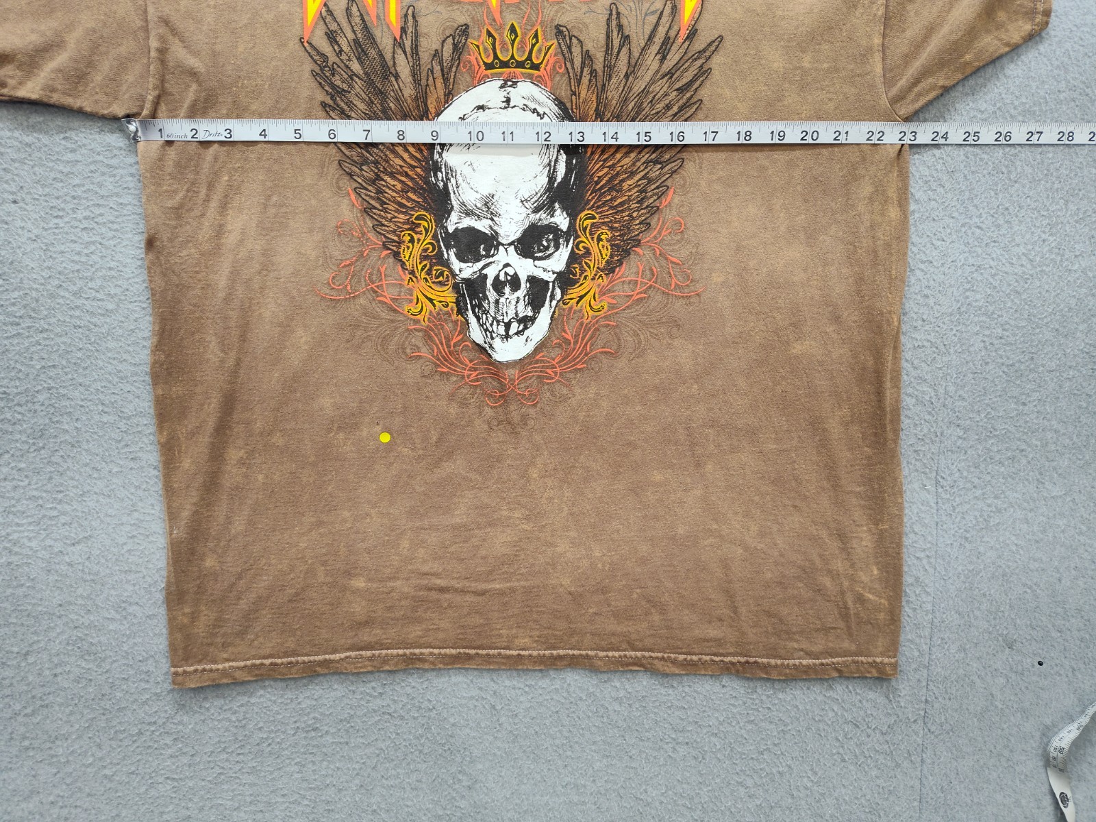 Def Leppard Men Shirt XL Brown Graphic Print Crew Neck Short Sleeve Logo Casual