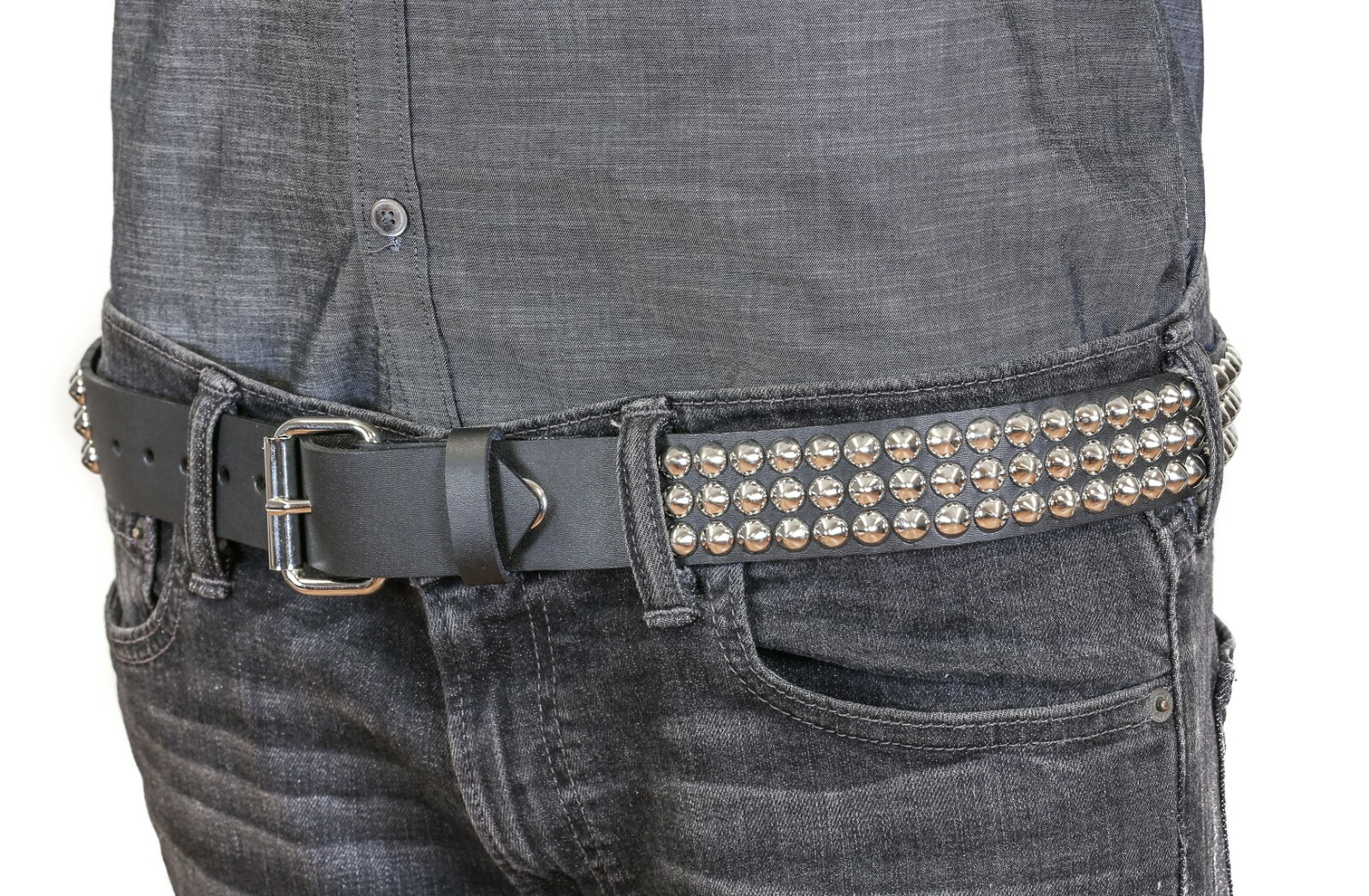 Conical Studded Belt Punk Rock Goth Metal Thrash Genuine Leather USA Funk Plus