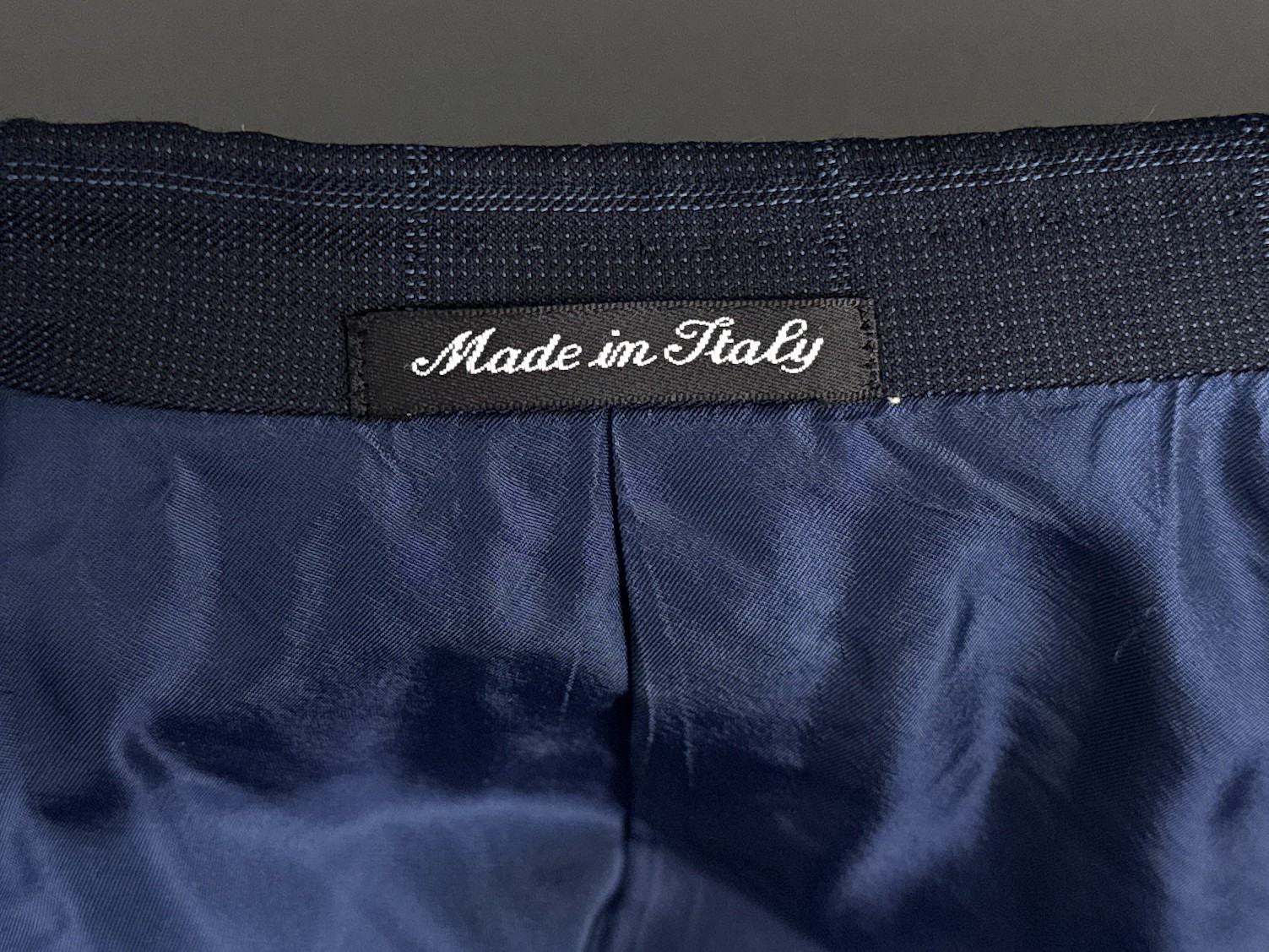 Pal Zileri Made in Italy Navy Windowpane Blazer EU-52R Drop 8 100% Wool Jacket