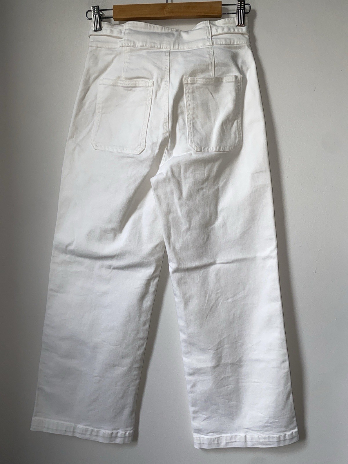 Hudson Women’s White Wide-Leg High Rise Denim Jeans w/ Pockets Size 6