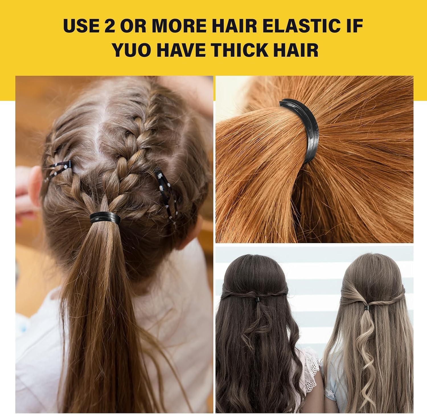 1000 pcs Mini Rubber Hair Bands 1/2 Soft Elastic Bands for Woman Hair Braids