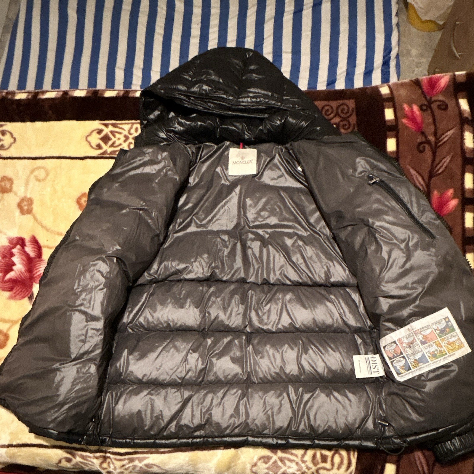 Moncler Maya Men’s Size M-L Black Hooded Down Puffer Jacket Full Zip