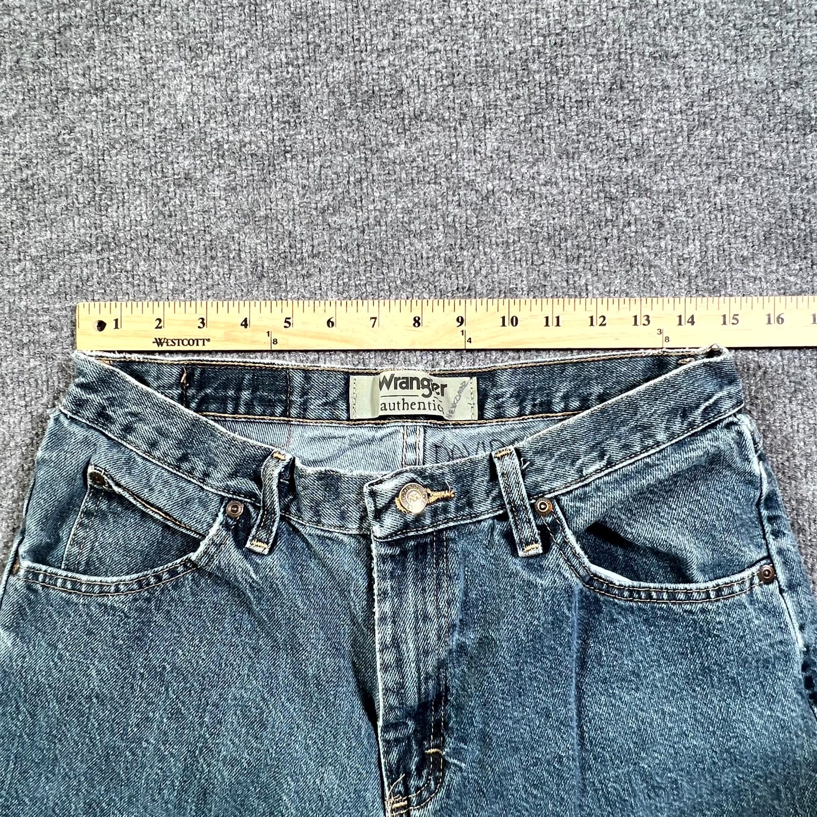 Wrangler Authentics Jeans Mens 32×30 Blue Denim Cotton Regular Fit Straight Leg