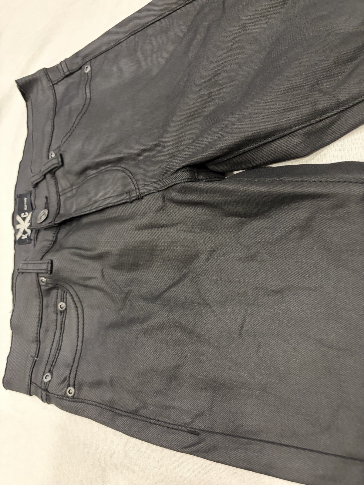 Kill City Black Waxed Denim Jeans Mens 28×30 Skinny Moto Biker Punk Excellent Co