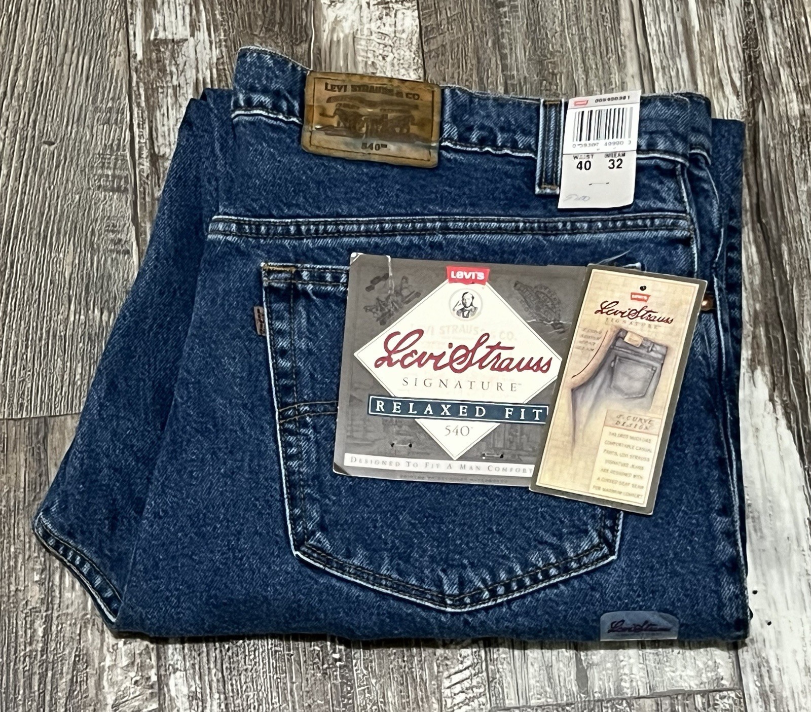 NEW Vintage Levi’s 540 Relaxed Fit Blue Jeans Men’s Size 40×32 Made In USA