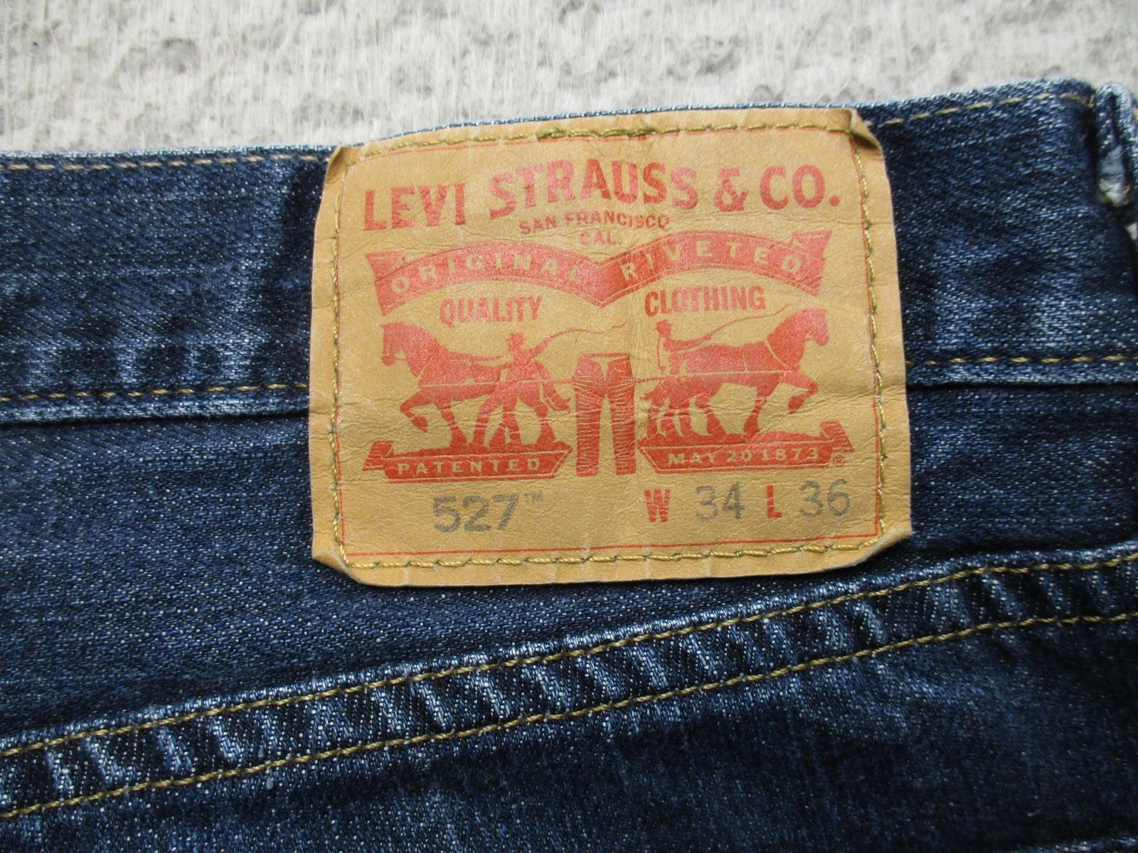 Levis 527 Slim Bootcut Jeans Mens 34×36 Blue Medium Wash Denim Pants Casual