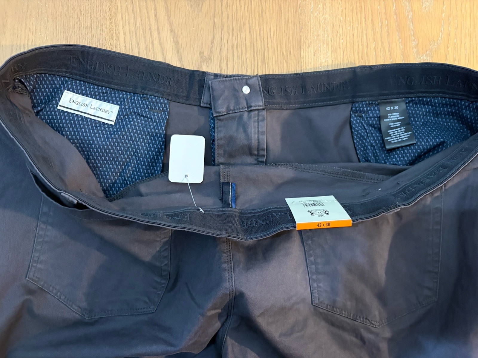 NWT English Laundry Forged Iron Straight Leg Chinos Pants Mens Size 42×30 New