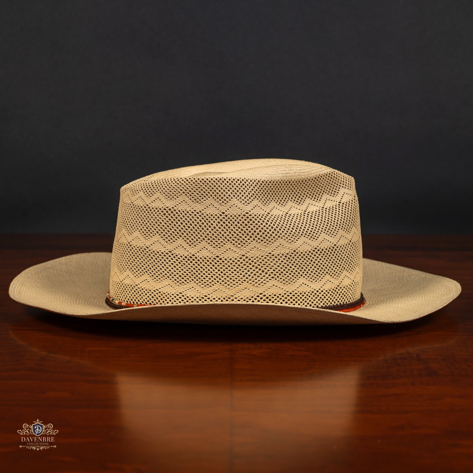 Montecristi Custom Hat Works Three Point Semi-Calado Straw Panama Natural 7 3/8