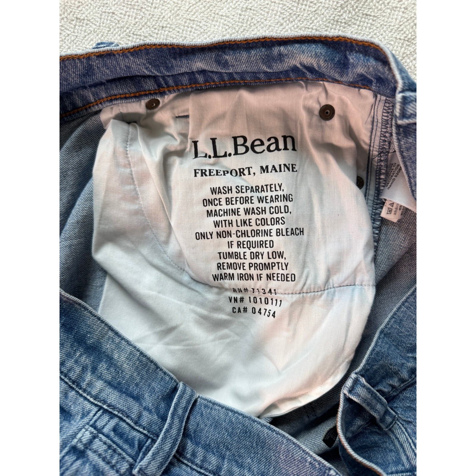 LL Bean Signature Heritage Denim Slim Straight Jeans 38×32 Light Wash Y2K 520660
