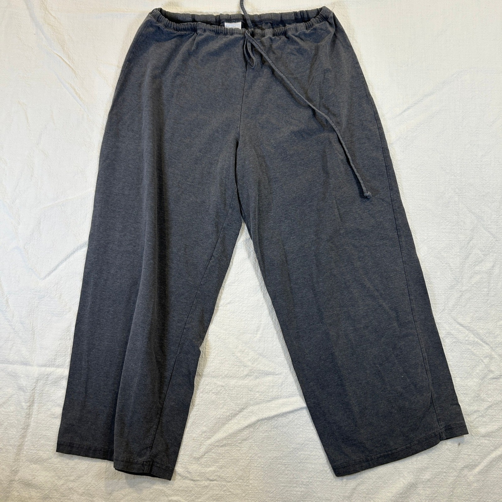 Lot of 2 ProSpirit Womens Drawstring Lounge Pants Black Gray Large Wide Leg