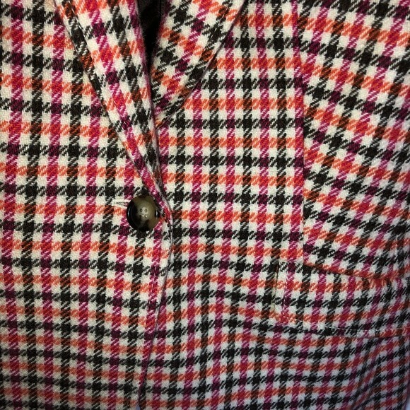 Talbots wool blend houndstooth checkered blazer size 6P in EUC retails $199