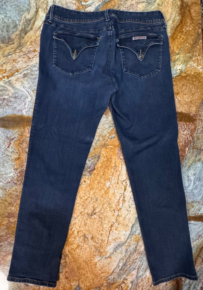 Hudson Jeans Womens 33 Collin Skinny Blue Flap Pocket Stretch Mid Rise Denim
