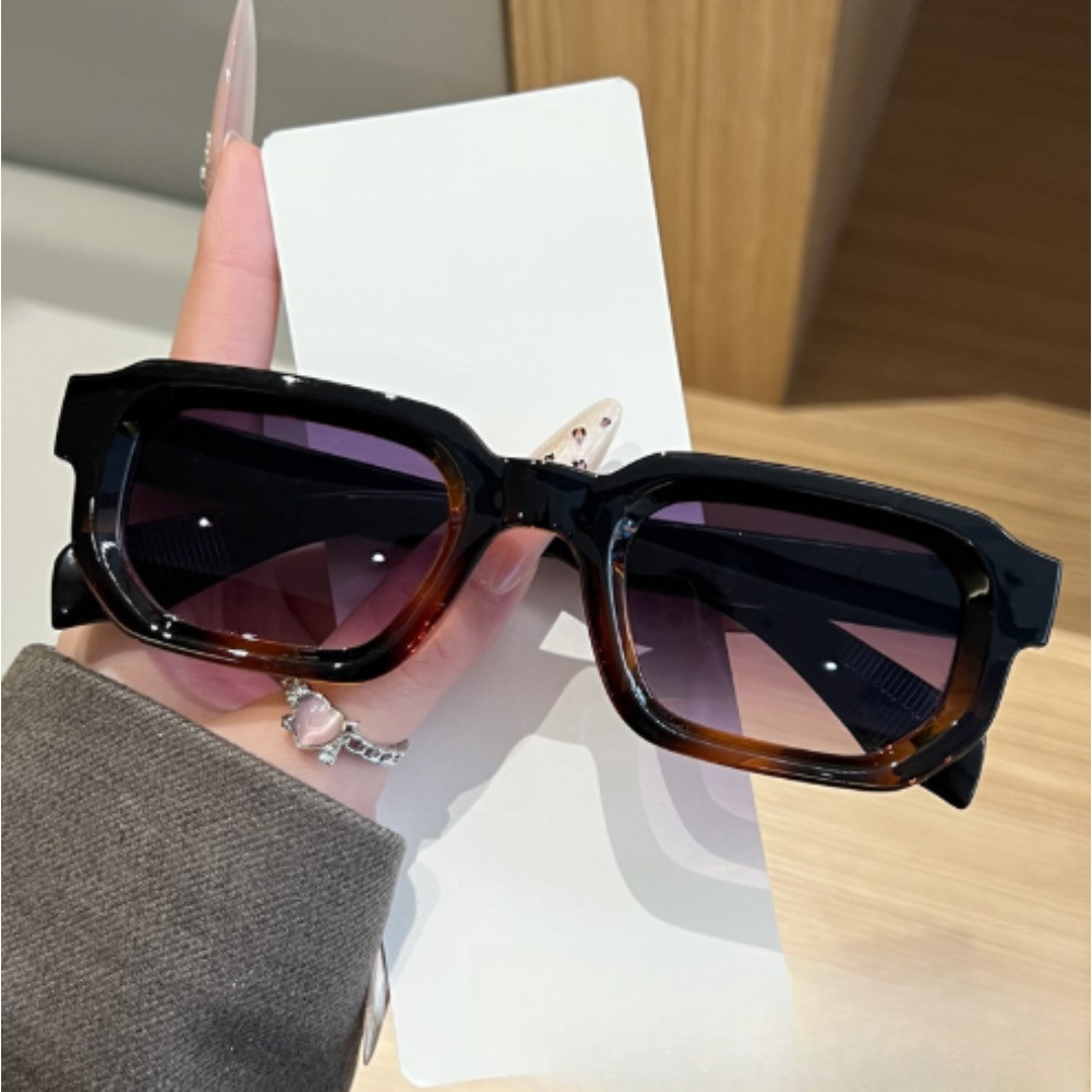 Retro Korean Square Sunglasses Clear Lens UV Protection Comfort Driving