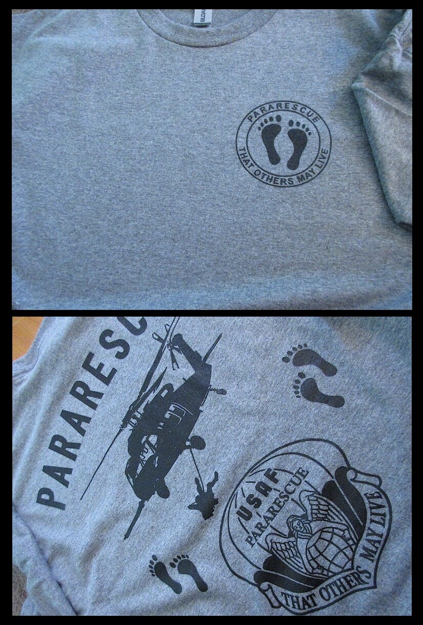 PARARESCUE “That Others May Live” USAF Silk Screen T-Shirt XL Morale/Collect US