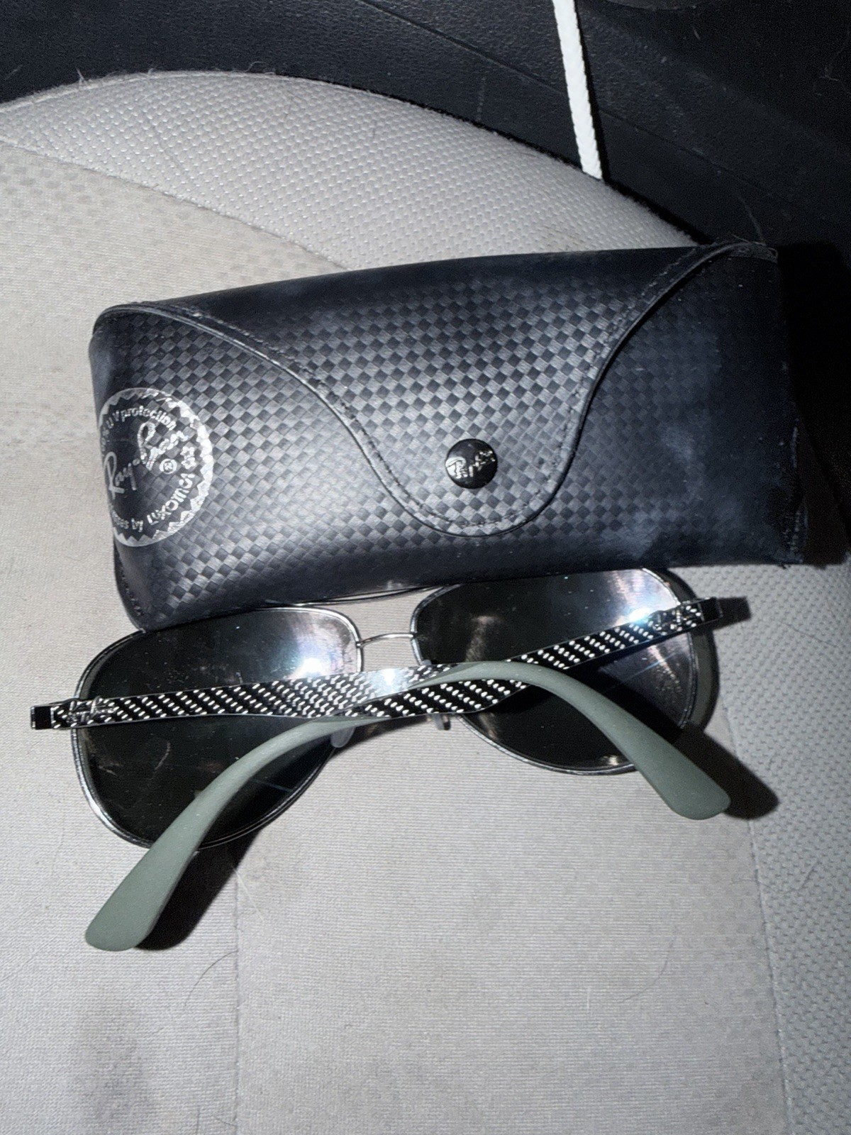 Ray-Ban Tech 8313 002/k7 Aviator Sunglasses Carbon Fiber Mirror Polarized 61mm
