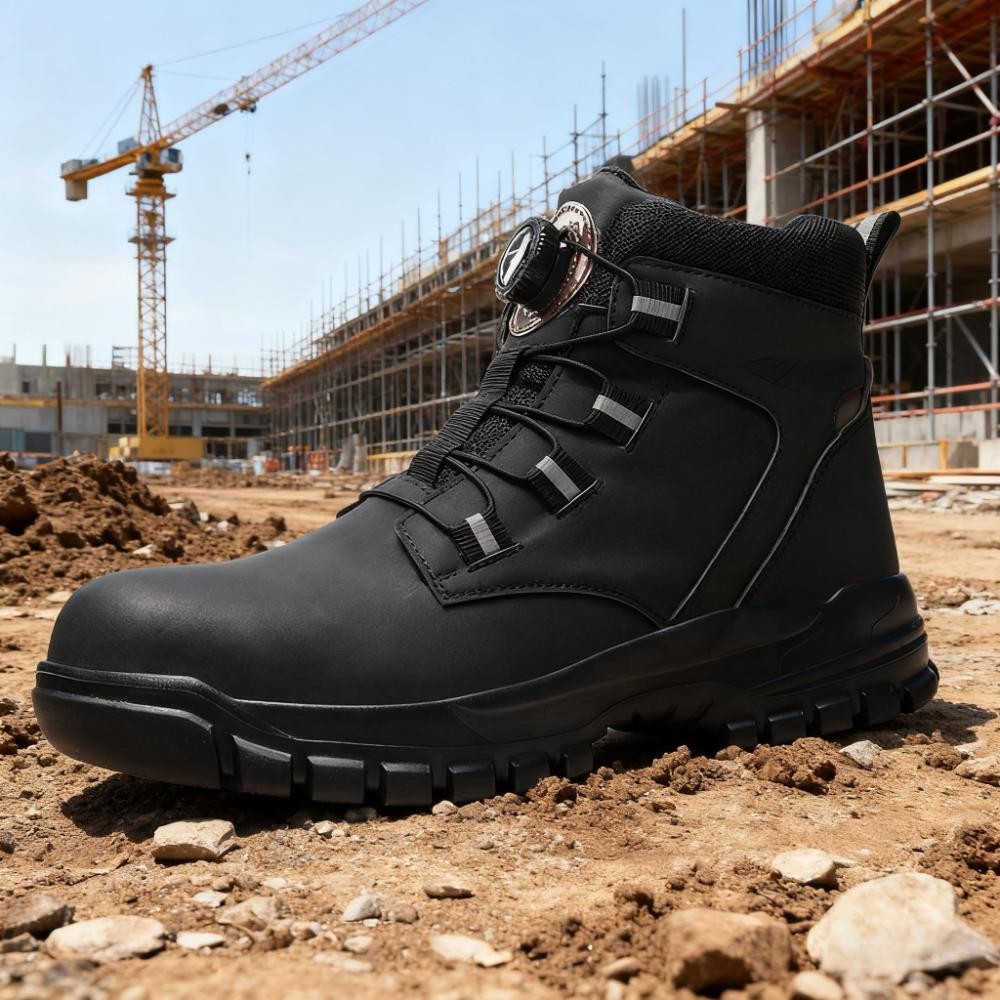 Rotary Buckle Work Boots New Safety Shoes Men Comfortable Sneaker Steel Toe Boot