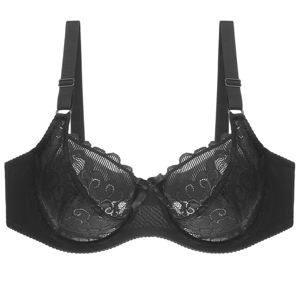 Plus Size Women Bras Wired Lift up Lace Unpadded Sexy Lingerie Plunge Bralette