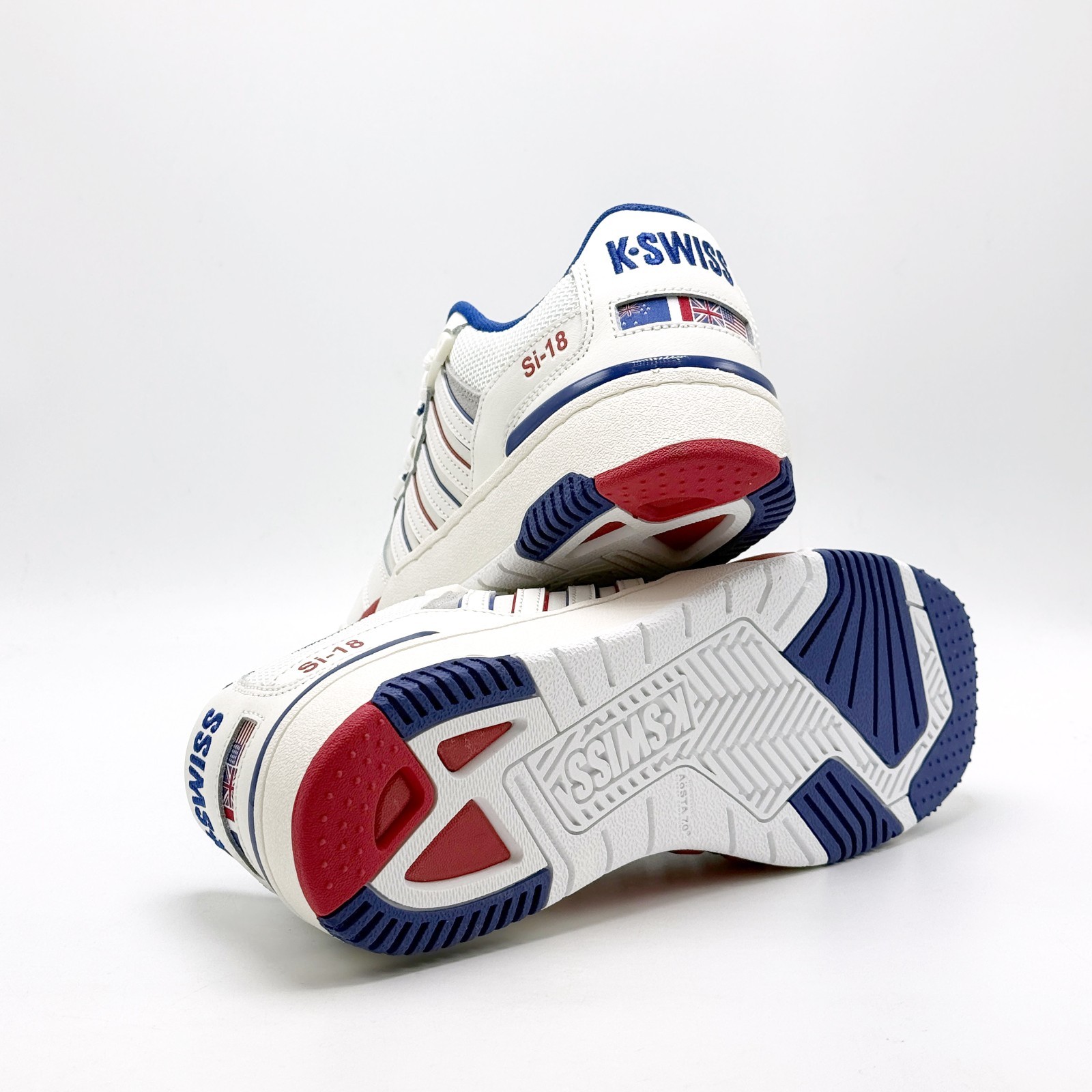 *NEW* MEN K-Swiss SI-18 RIVAL SNOW WHITE / NAVY / RED (08531-172-M) 👍