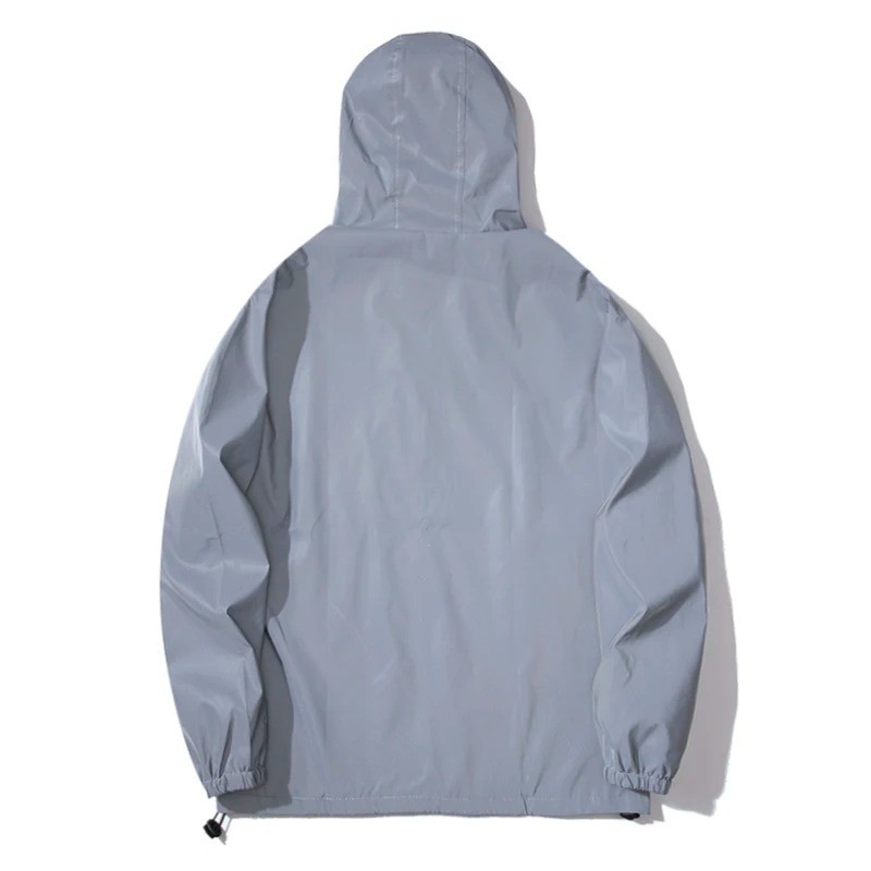 NEW SIZE Night Reflective Jackets Double Fabric Windbreaker Hooded Jacket Men