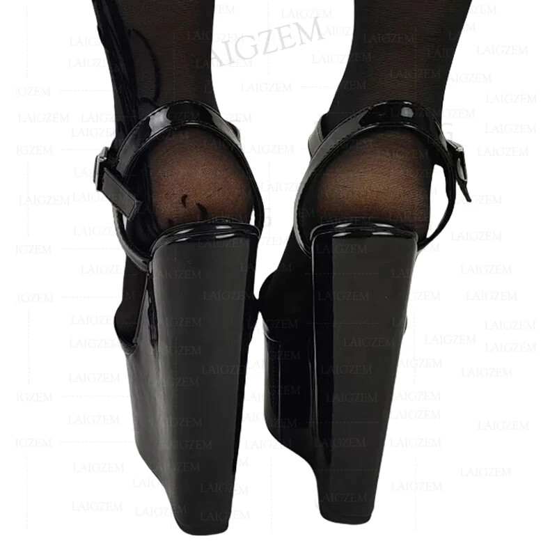 Women Platform Wedges Sandals 17CM Open Toe High Heels Pumps Height Increase Sho