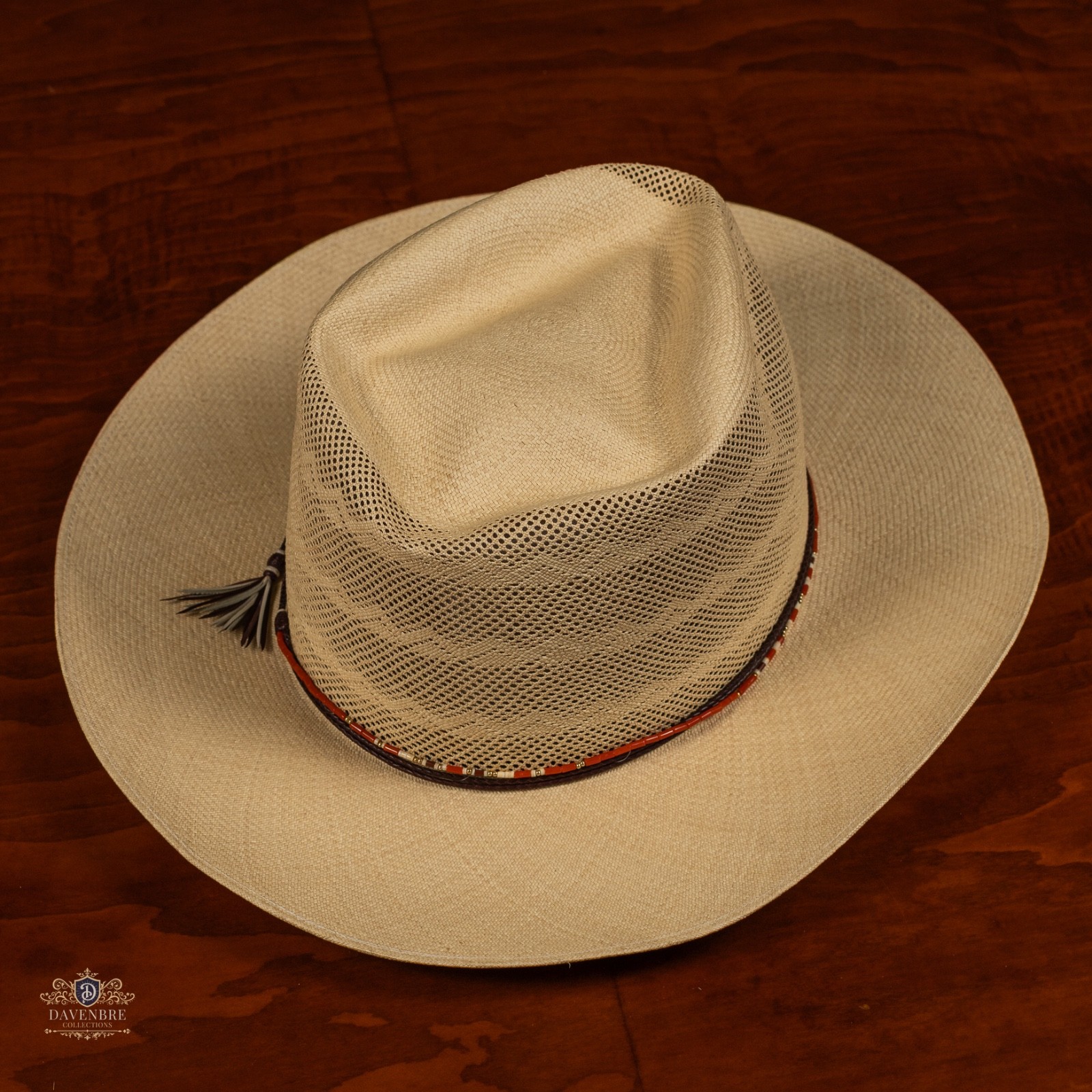Montecristi Custom Hat Works Three Point Semi-Calado Straw Panama Natural 7 3/8