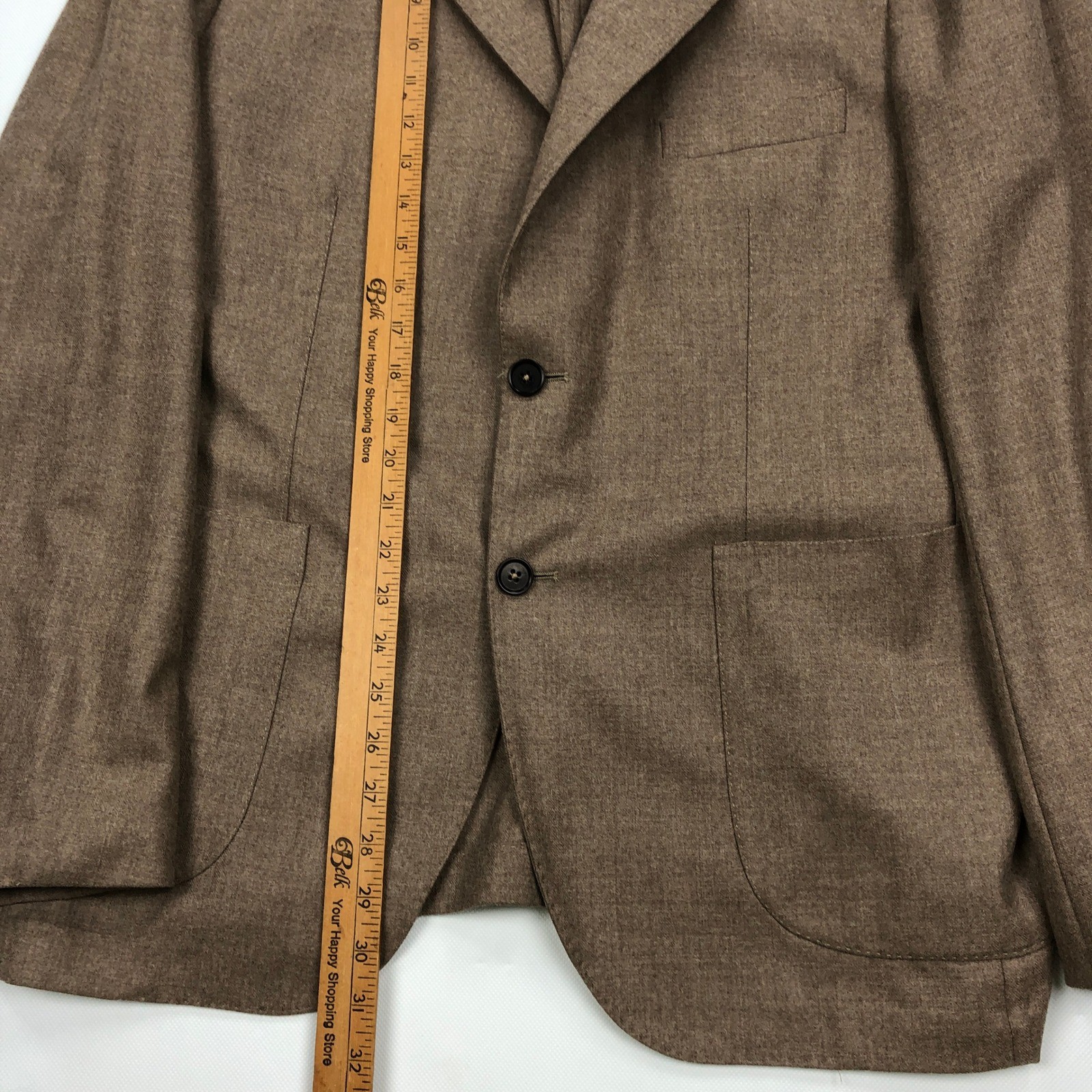 Pini Parma Loro Piana Pecora Nera Wool Blazer Taupe Italy Sz 48 US Unstructured