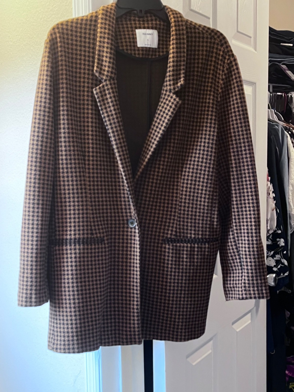 Old Navy Houndstooth Blazer – Brown & Black