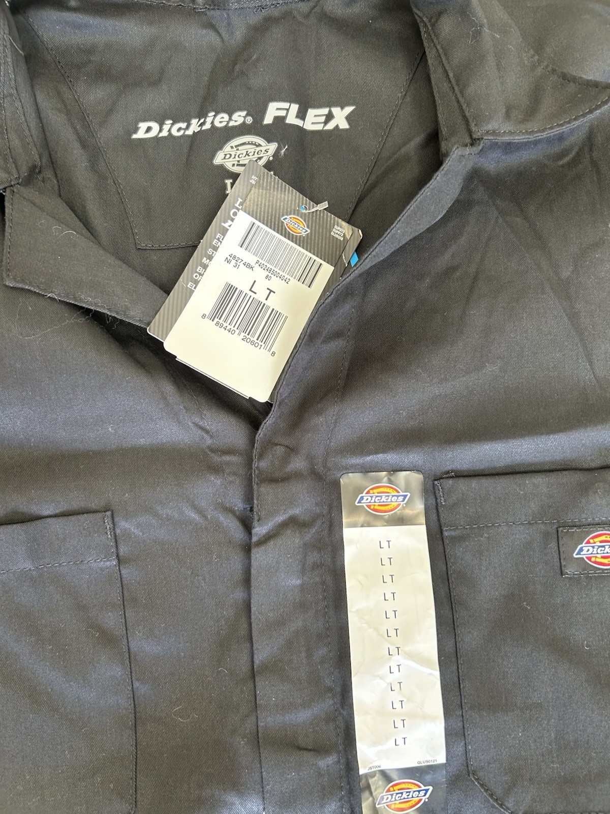 Dickies FLEX Performance Coverall Mens L Tall Black Long Sleeve Temp-iQ NWT