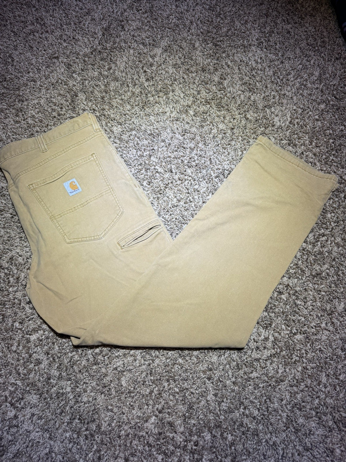 Carhartt Relaxed Fit Canvas Work Pants Tan 38×32 102517-918 Mens Khaki Duck