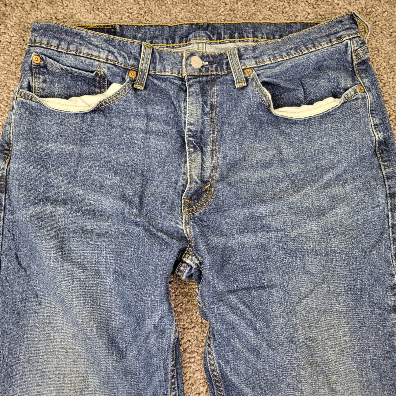 Levi’s 514 Straight Fit Jeans Mens 36×30 Blue Excellent Stretch Denim 00514-1702