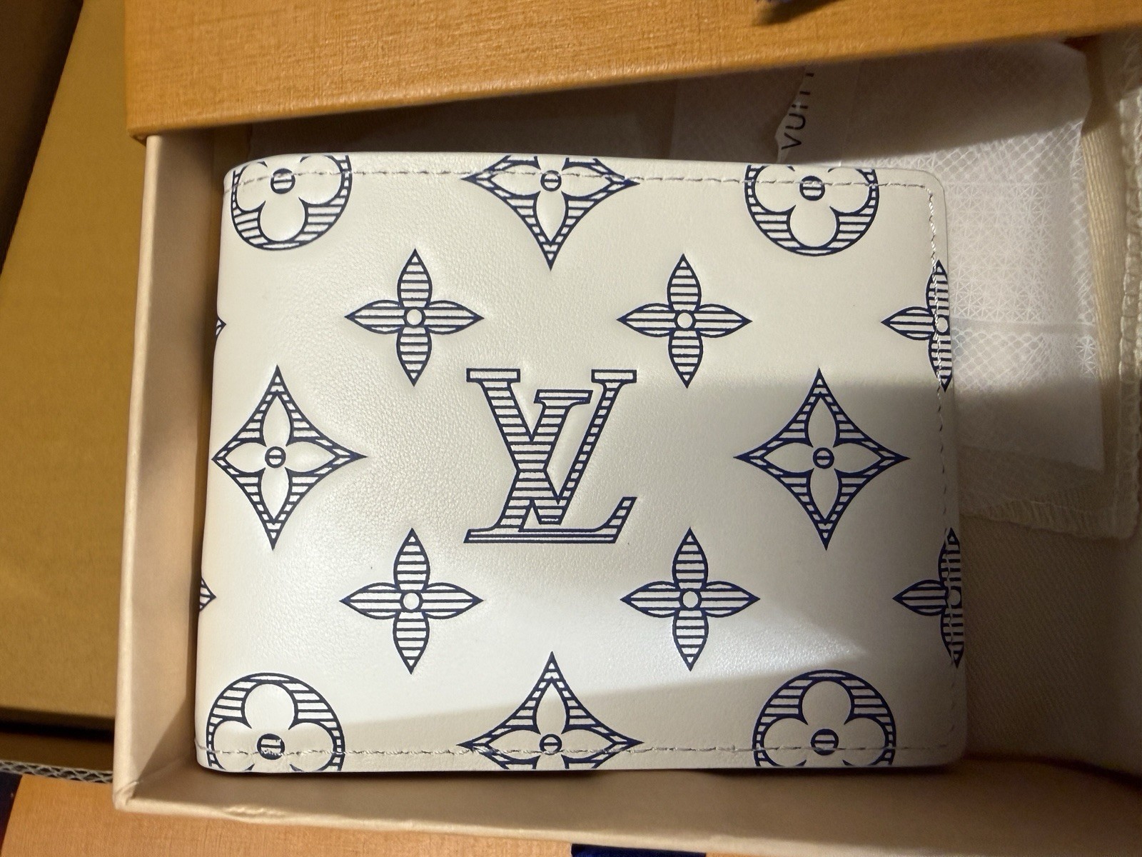 Louis Vuitton White Bifold Wallet Monogram Optic White
