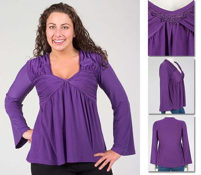 NEW! Zaftique METRO BELLE TOP Purple 0Z 1Z 5Z 6Z / 14 16 32 36 / L XL 1X 5X 6X