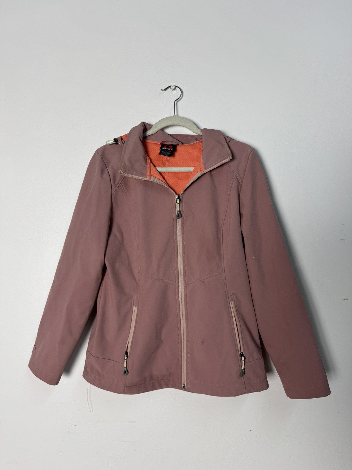 Gerry Jacket Womens Soft Shell Pink Zip Up Hooded Jacket Size Medium