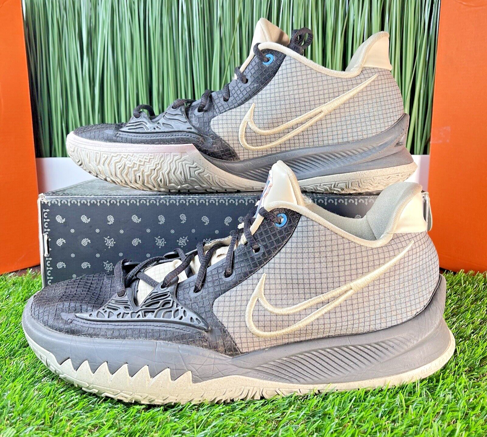 Nike Kyrie 4 Low NBY Black Grey Mens Basketball Shoes CW3985-003 Size 13